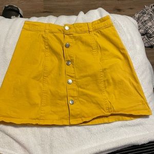 Yellow Jean Style Skirt